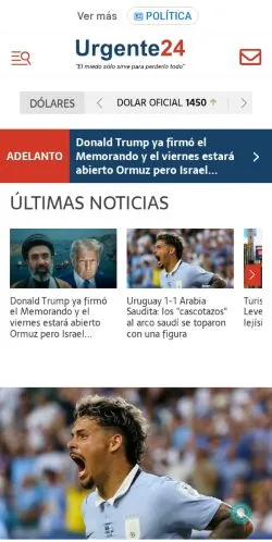 Anteprima del sito Urgente24, media di Argentina per articoli sponsorizzati