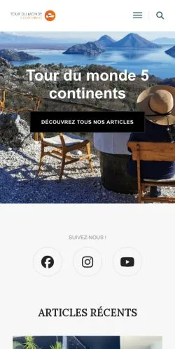 Anteprima del sito Tour Du Monde 5 Continents, media di Francia per articoli sponsorizzati