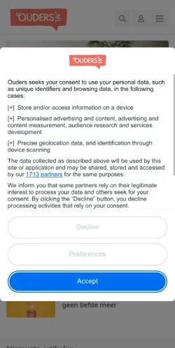 スポンサード記事向けのオランダメディア、Oudersのサイトプレビュー