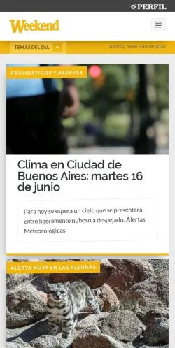 Förhandsvisning av webbplatsen Revista Weekend, medium i Spanien för sponsrade artiklar