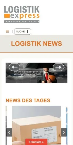 Vista previa del sitio Logistik Express, medio de Alemania para artículos patrocinados