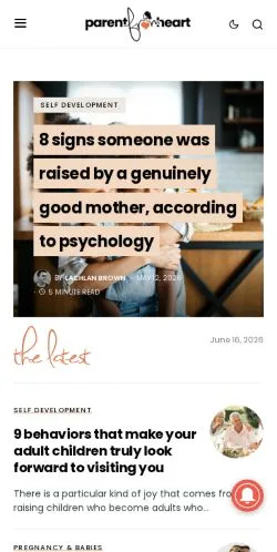 Aperçu du site Parent From Heart, média de États-Unis pour articles sponsorisés