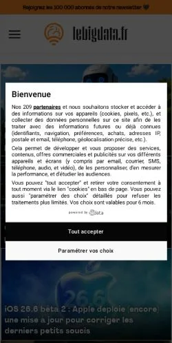 Vista previa del sitio Le Big Data, medio de Francia para artículos patrocinados