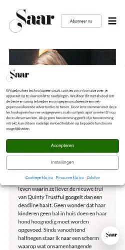 Podgląd witryny Saar Magazine, medium z kraju Holandia do artykułów sponsorowanych
