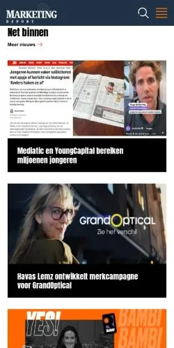 Anteprima del sito Marketing Report, media di Paesi Bassi per articoli sponsorizzati