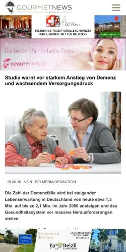 Podgląd witryny Gourmetnews, medium z kraju Szwajcaria do artykułów sponsorowanych