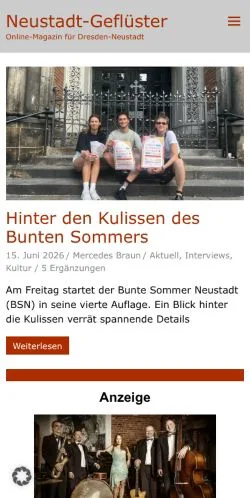 Anteprima del sito Neustadt-Geflüster, media di Germania per articoli sponsorizzati
