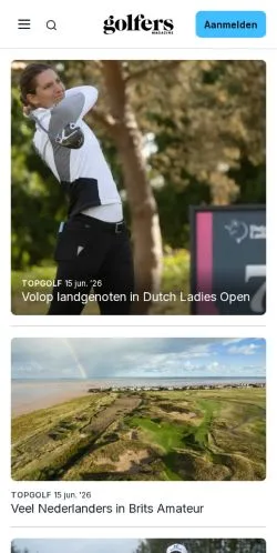 Anteprima del sito Golfers Magazine, media di Paesi Bassi per articoli sponsorizzati