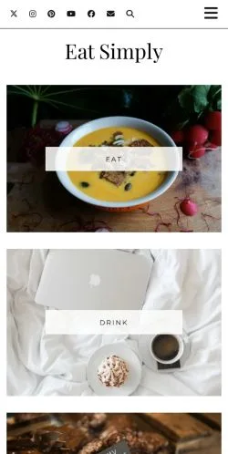 Anteprima del sito Eat Simply, media di Regno Unito per articoli sponsorizzati