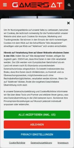 Podgląd witryny Gamers, medium z kraju Austria do artykułów sponsorowanych