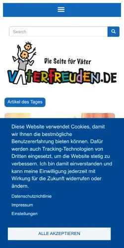 Anteprima del sito Vaterfreuden, media di Germania per articoli sponsorizzati
