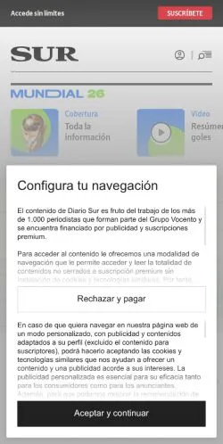 Anteprima del sito Diario Sur, media di Spagna per articoli sponsorizzati