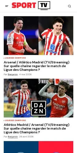 스폰서 기사용 프랑스 매체 SPORT-TV 사이트 미리보기