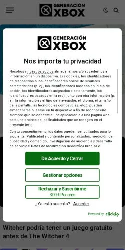 Sponsorlu makaleler için İspanya medyası Generacion Xbox sitesinin önizlemesi
