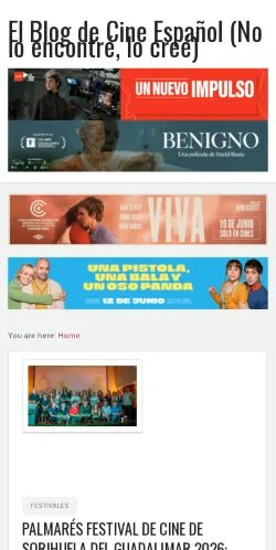Podgląd witryny El Blog de Cine Español, medium z kraju Stany Zjednoczone do artykułów sponsorowanych