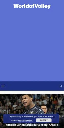 スポンサード記事向けのアメリカ合衆国メディア、WorldofVolleyのサイトプレビュー