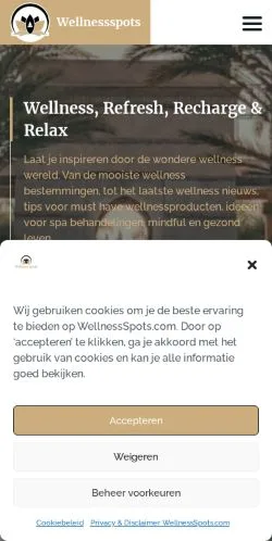 Preview of the Wellness Spots website, a media outlet in Netherlands for sponsored articles