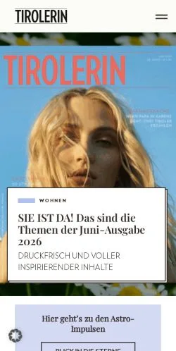 Anteprima del sito TIROLERIN, media di Austria per articoli sponsorizzati