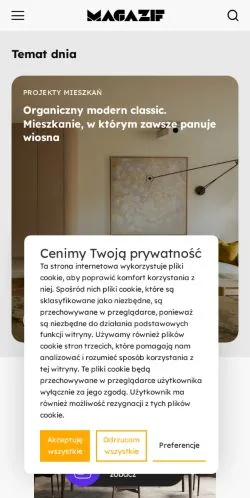 Voorbeeld van de site Magazif, medium uit Polen voor gesponsorde artikelen
