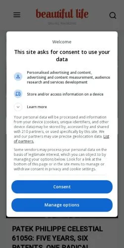 Anteprima del sito Beautiful Life, media di Stati Uniti per articoli sponsorizzati