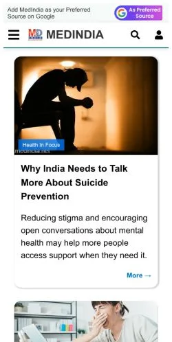 Anteprima del sito Medindia, media di Stati Uniti per articoli sponsorizzati