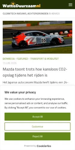 Anteprima del sito WattisDuurzaam, media di Paesi Bassi per articoli sponsorizzati