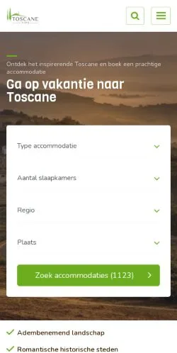Podgląd witryny ToscaneTips, medium z kraju Holandia do artykułów sponsorowanych