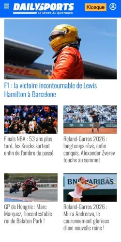 Anteprima del sito Daily Sports, media di Francia per articoli sponsorizzati