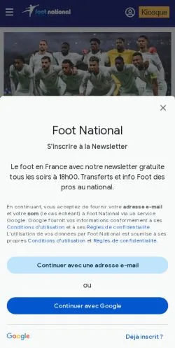 스폰서 기사용 프랑스 매체 Foot-National 사이트 미리보기