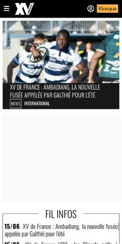 Anteprima del sito Quinze Mondial, media di Francia per articoli sponsorizzati
