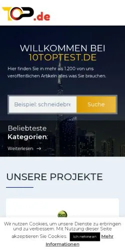 Forhåndsvisning av nettstedet 10 Top Test, medium fra Tyskland for sponsede artikler