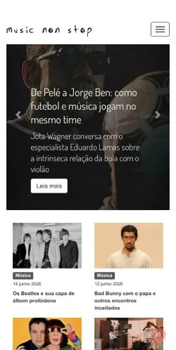 Anteprima del sito Music Non Stop, media di Brasile per articoli sponsorizzati