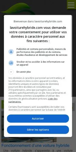 Anteprima del sito La Voiture Hybride, media di Francia per articoli sponsorizzati