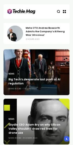 스폰서 기사용 영국 매체 Techie Mag 사이트 미리보기