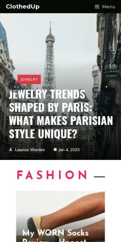 Anteprima del sito ClothedUp, media di Stati Uniti per articoli sponsorizzati