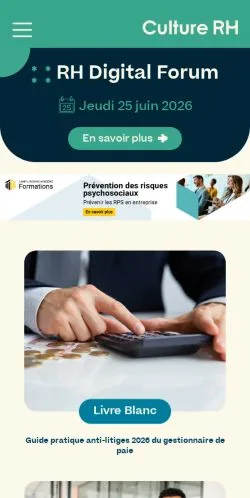 スポンサード記事向けのフランスメディア、Culture RHのサイトプレビュー