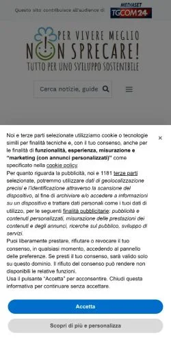 Anteprima del sito Non Sprecare, media di Italia per articoli sponsorizzati
