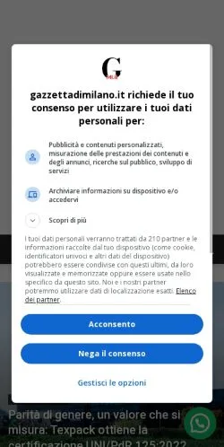 Anteprima del sito Gazzetta Di Milano, media di Italia per articoli sponsorizzati