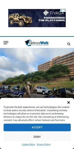 Anteprima del sito DefenceWeb, media di Stati Uniti per articoli sponsorizzati