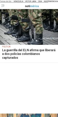 Vista previa del sitio Notimérica, medio de España para artículos patrocinados