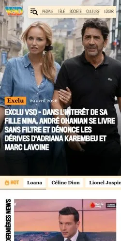 Pré-visualização do site VSD, meio de França para artigos patrocinados