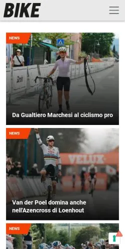 Anteprima del sito BikeChannel, media di Italia per articoli sponsorizzati