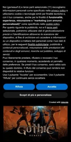 Preview of the Gamesurf website, a media outlet in Italy for sponsored articles
