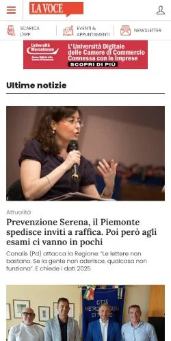 Anteprima del sito Giornale La Voce, media di Italia per articoli sponsorizzati