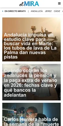 Anteprima del sito El MIRA, media di Spagna per articoli sponsorizzati
