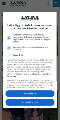 Vista previa del sitio Latina Oggi, medio de Italia para artículos patrocinados