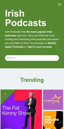 Forhåndsvisning af Irish Podcasts, medie fra USA til sponsorerede artikler