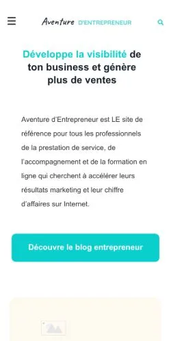 Podgląd witryny Aventure D'Entrepreneur, medium z kraju Francja do artykułów sponsorowanych