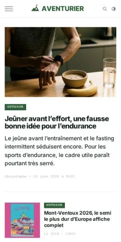 Anteprima del sito Aventurier, media di Francia per articoli sponsorizzati