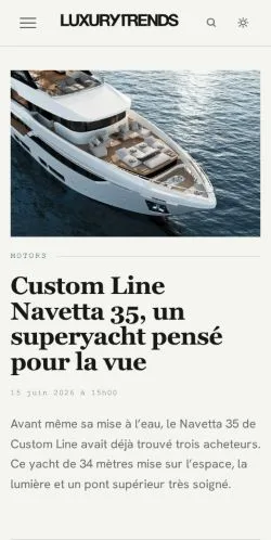 Anteprima del sito LuxuryTrends, media di Francia per articoli sponsorizzati